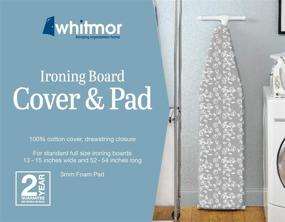 img 1 attached to 🆙 Upgrade Your Ironing Experience with the Whitmor Scorch Resistant Ironing Board Cover and Pad - Stylish Grey Swirl Design