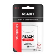 🌟 reach cleanburst cinnamon flavored waxed dental floss - 55 yards (pack of 6) for effective oral care logo