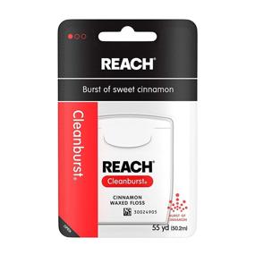 img 4 attached to 🌟 Reach Cleanburst Cinnamon Flavored Waxed Dental Floss - 55 Yards (Pack of 6) for Effective Oral Care