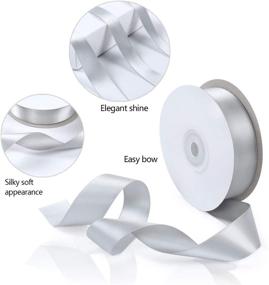 img 1 attached to 🎀 Iflove Grey Ribbon: High-Quality Satin Ribbons for Gift Wrapping Crafts, 25 Yards – Perfect for Sewing, Hair Bows, Flower Arranging and Home Decorating