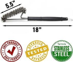 img 1 attached to Grillaholics Essential Steel Grill Brush: Triple Machine Tested, Stainless Steel Wire for Deep Grill Cleaning, Lifetime Manufacturer Warranty