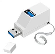 high-speed usb hub, 3-port splitter plug and play, bus-powered for macbook, mac pro/mini, imac, surface pro, xps, notebook pc, usb flash drives, mobile hdd, and more (white) logo