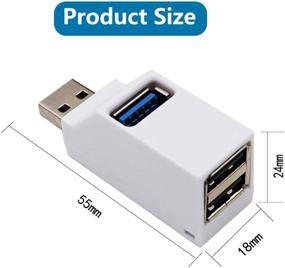 img 3 attached to High-Speed USB Hub, 3-Port Splitter Plug and Play, Bus-Powered for MacBook, Mac Pro/Mini, iMac, Surface Pro, XPS, Notebook PC, USB Flash Drives, Mobile HDD, and More (White)