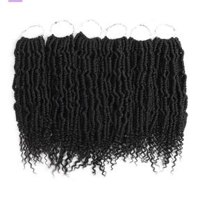 img 3 attached to 💣6 пакетов волнистых растяжек Bomb Twist Crochet Hair, 14 дюймов - Наращивание волос Spring Twist - Синтетические волнистые растяжки для вязания (1B#)