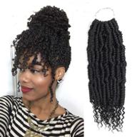 💣6 пакетов волнистых растяжек bomb twist crochet hair, 14 дюймов - наращивание волос spring twist - синтетические волнистые растяжки для вязания (1b#) логотип