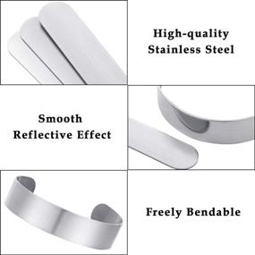 img 2 attached to 🔗 Set of 16 Stainless Steel Bracelet Blanks, DIY Jewelry Making Customizable Cuff Bangle Bracelet, 5/8 x 6 Inch