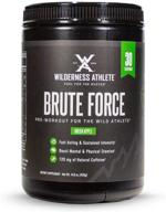 wilderness athlete: brute force pre-workout for wild athletes, green apple, 30 servings, enhance mental & physical stamina with shilajit extract, black & green logo