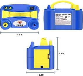 img 2 attached to NuLink Электрический насос с двойными насадками для надувания шаров для декора и вечеринок [110V ~ 120V, 600W, королевский синий] - Портативное и эффективное надувание