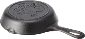 img 1 attached to 🐺 Lodge Wildlife Series 6.5" Cast Iron Skillet with Wolf Scene - Black: Ultimate Rustic Cooking Essential!