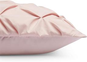img 2 attached to 🛏️ Amazon Basics Blush Pink Light-Weight Microfiber Pinch Pleat Duvet Cover Set - Full/Queen