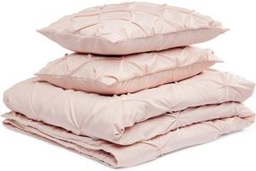 img 3 attached to 🛏️ Amazon Basics Blush Pink Light-Weight Microfiber Pinch Pleat Duvet Cover Set - Full/Queen
