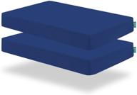 🛏️ premium waterproof crib sheets: 2 pack navy blue, ultra soft cotton material, ideal for baby boys & girls logo