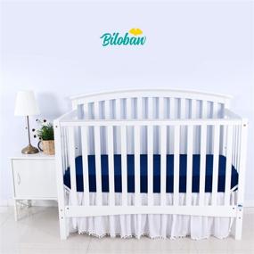 img 3 attached to 🛏️ Premium Waterproof Crib Sheets: 2 Pack Navy Blue, Ultra Soft Cotton Material, Ideal for Baby Boys & Girls