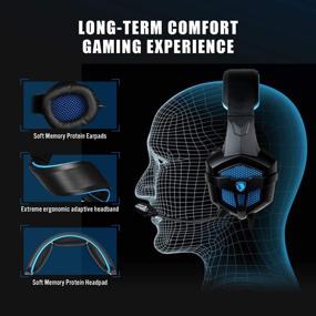 img 1 attached to 🎧 Sades SA807 Stereo Gaming Headsets Over Ear Headphones with Microphone Noise Isolation for New Xbox One PS4 PC Mobile - Black & Blue