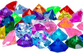 img 2 attached to 36PCS Jollylife Acrylic Diamond Gems Jewels 💎 - Pirate Treasure Chest Hunt Party Favors, 25 Carat