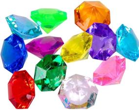 img 4 attached to 36PCS Jollylife Acrylic Diamond Gems Jewels 💎 - Pirate Treasure Chest Hunt Party Favors, 25 Carat