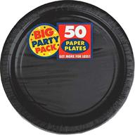 🍰 amscan jet black dessert paper plates, big party pack, 50ct, 7-inch - perfect for serving desserts at parties logo