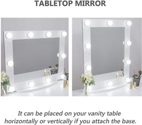 img 1 attached to 💄 Waneway Hollywood Vanity Mirror with Lights, Large Lighted Makeup Mirror for Dressing Room & Bedroom, Light-up Cosmetic Mirror for Dressing Table, Various Color Modes, Tabletop/Wall Mountable, White