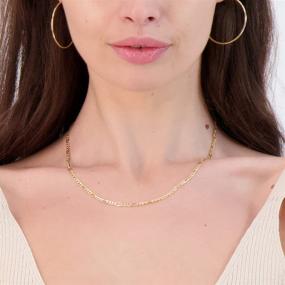 img 2 attached to Shop the Versatile PORI JEWELERS 10K Gold Figaro Chain Necklace or Bracelet - Available in 7 Gorgeous Options!