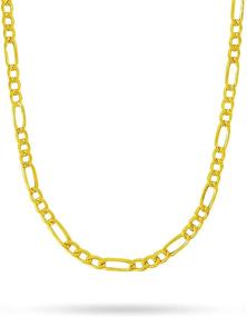 img 4 attached to Приобретайте универсальную цепочку или браслет PORI JEWELERS из 10-каратного золота "Фигаро" - доступно в 7 великолепных вариантах!