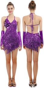 img 4 attached to 👗 Iridescent Sequin Tassel Latin Dance Dress - Samba Costumes for Women, Ballroom Dresses by iMucci