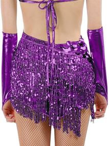 img 1 attached to 👗 Iridescent Sequin Tassel Latin Dance Dress - Samba Costumes for Women, Ballroom Dresses by iMucci