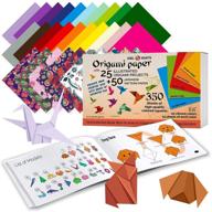 🎨 350 origami paper kit with 300 sheets, 50 japanese patterns, and origami book - ideal art supplies for kids (ages 9-12) logo