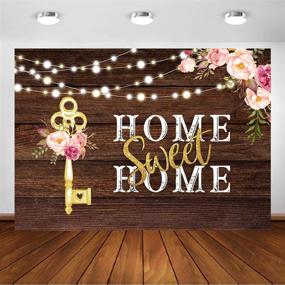 img 2 attached to Aperturee Home Sweet Home Key Housewarming Backdrop: Stunning Rustic Pink Floral Wooden Floor Photography Background for Party Decor, Bridal Shower, Wedding Photo Booth Props, and Cake Table Supplies