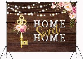 img 1 attached to Aperturee Home Sweet Home Key Housewarming Backdrop: Stunning Rustic Pink Floral Wooden Floor Photography Background for Party Decor, Bridal Shower, Wedding Photo Booth Props, and Cake Table Supplies