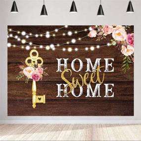 img 4 attached to Aperturee Home Sweet Home Key Housewarming Backdrop: Stunning Rustic Pink Floral Wooden Floor Photography Background for Party Decor, Bridal Shower, Wedding Photo Booth Props, and Cake Table Supplies