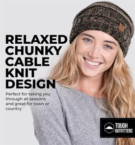 img 2 attached to Warm up this Winter with Tough Headwear's Slouchy Beanie Hat for Women - Oversized Cable Knit Slouch Hat - Stay Cozy with our Chunky Knitted Cap for Cold Weather