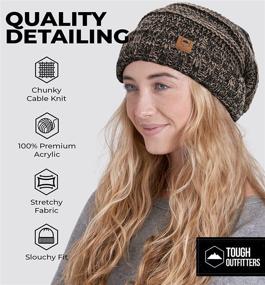 img 3 attached to Warm up this Winter with Tough Headwear's Slouchy Beanie Hat for Women - Oversized Cable Knit Slouch Hat - Stay Cozy with our Chunky Knitted Cap for Cold Weather