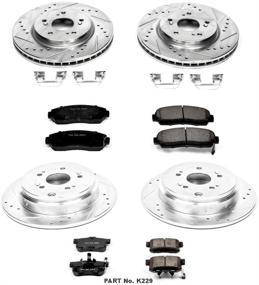 img 2 attached to Комплект тормозных колодок Power Stop K229 Z23 из углеродного волокна с просверленными и проточенными тормозными дисками - передний и задний апгрейд для улучшенной тормозной силы.