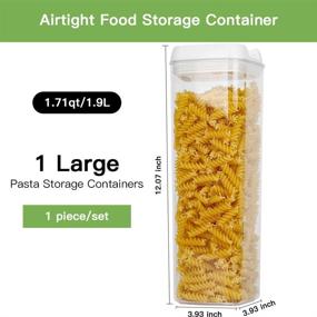 img 2 attached to 🍲 TIANGR 64oz (1900ml) Airtight Food Storage Container - BPA Free Plastic Cereal Containers With Lids, Easy Lock Design for Kitchen Pantry Storage - 1 Pack