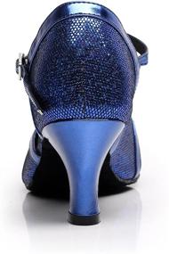 img 2 attached to Glitter Salsa Ballroom Shoes 👠 for Women: T-Strap Dance Heels by Minishion