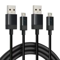 high-quality charger charging cable for xbox one controller, micro usb 2.0 play data sync cord | xbox one s x, ps4, samsung galaxy, android | 2 pack-9 feet logo