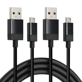 img 4 attached to High-Quality Charger Charging Cable for Xbox One Controller, Micro USB 2.0 Play Data Sync Cord | Xbox One S X, PS4, Samsung Galaxy, Android | 2 Pack-9 Feet