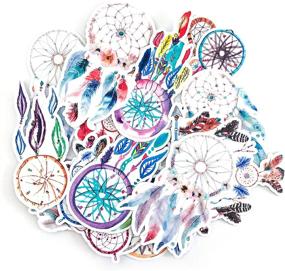 img 4 attached to 🌙 Navy Peony Boho Dream Catcher Stickers: Cute Waterproof Decals for Water Bottles, Laptops, Scrapbooks, and Journals (17pcs)