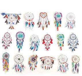 img 2 attached to 🌙 Navy Peony Boho Dream Catcher Stickers: Cute Waterproof Decals for Water Bottles, Laptops, Scrapbooks, and Journals (17pcs)