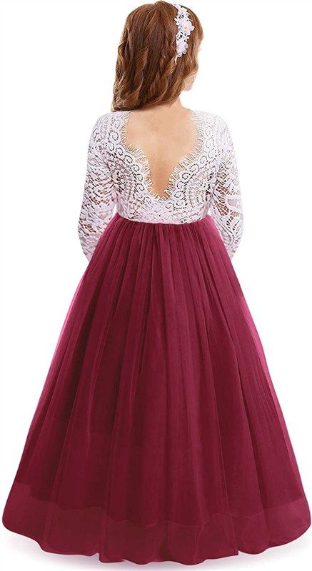 straight bridesmaid princess communion back wine girls&#39; clothing and dresses 标志