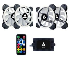 img 2 attached to 🌈 Apevia TL4-RGB Twilight 120mm Silent Addressable RGB LED Gaming Fan with Remote Control, 28x LEDs & 8X Anti-Vibration Rubber Pads (4-pack)