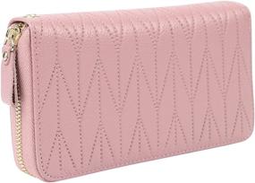 img 1 attached to 👛 Leather Wristlet Wallet for Women: Versatile Blocking Holder for Handbags and Wallets