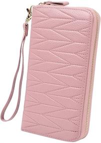 img 3 attached to 👛 Leather Wristlet Wallet for Women: Versatile Blocking Holder for Handbags and Wallets
