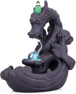 🐉 magical mangetal incense burner: backflow incense holder with 10 free cones - perfect home decoration, handicraft gift, dragon design логотип