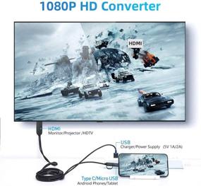 img 1 attached to 🔌 MayLowen 2-в-1 кабель USB Type C Micro USB на HDMI: Отображение 1080P HD HDTV для смартфонов Android на телевизоре, проекторе, мониторе.