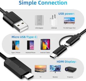 img 3 attached to 🔌 MayLowen 2-в-1 кабель USB Type C Micro USB на HDMI: Отображение 1080P HD HDTV для смартфонов Android на телевизоре, проекторе, мониторе.