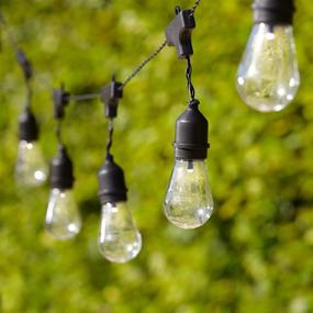 img 2 attached to 🌟 Brighten Up Your Space with Lights4fun, Inc. 14ft Battery Operated 15 LED Hanging Bulb String Lights - Perfect for Indoor & Outdoor Use!