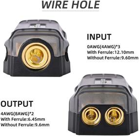 img 1 attached to 🔌 LEIGESAUDIO Copper 0/4 Gauge to 4/8 Gauge 60 Amp Mini ANL 2 Way Fuse Holder Distribution Block: Efficient Power Distribution Solution