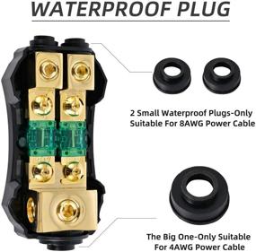 img 2 attached to 🔌 LEIGESAUDIO Copper 0/4 Gauge to 4/8 Gauge 60 Amp Mini ANL 2 Way Fuse Holder Distribution Block: Efficient Power Distribution Solution