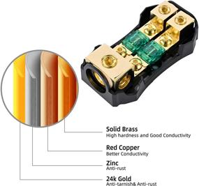 img 3 attached to 🔌 LEIGESAUDIO Copper 0/4 Gauge to 4/8 Gauge 60 Amp Mini ANL 2 Way Fuse Holder Distribution Block: Efficient Power Distribution Solution